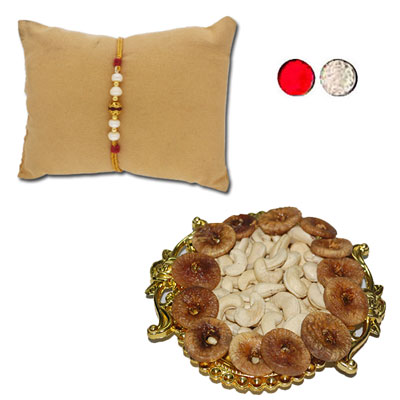 "Rakhi - JPJUN-23-059(Single Rakhi), Dryfruit Thali - code RD400 - Click here to View more details about this Product